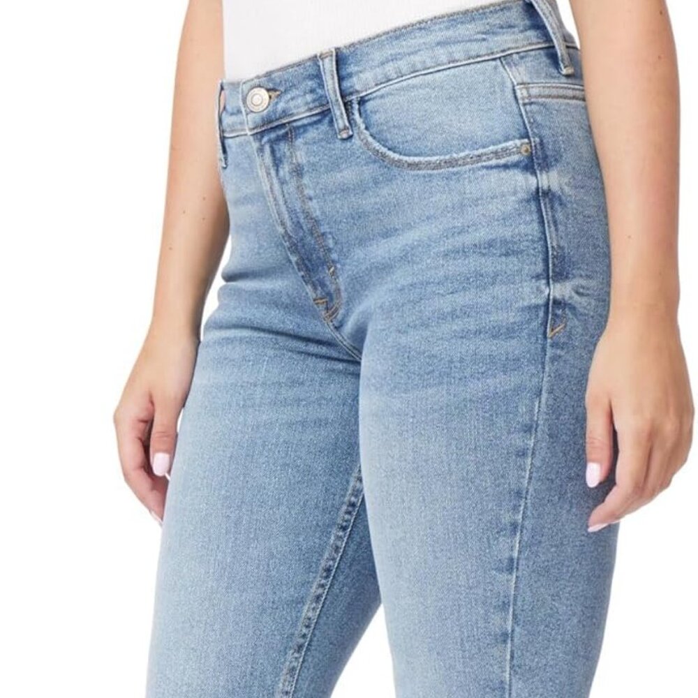 Kensie Womens Ultimate High Rise Skinny Jeans Marina Wash Raw Slit Hem Sz 6/28